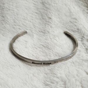 Mint & Lily Silver Tone Blessed Mama Cuff Bracelet